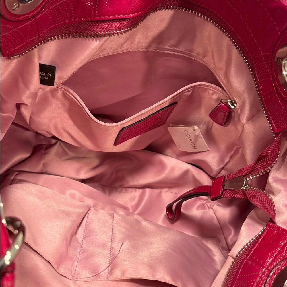 Coach Fuchsia patent Leather Tote - Picture 3 of 6